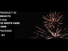 22 طلقات 350 غرام من الألعاب النارية الكعكة 1.4 غرام Un0336 الألعاب النارية مع أشكال مختلفة