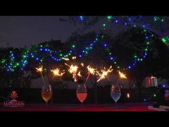 زفاف 7 بوصات نايون الشموع ، الشموع متعددة الألوان مع تأثير الشموع الذهبية