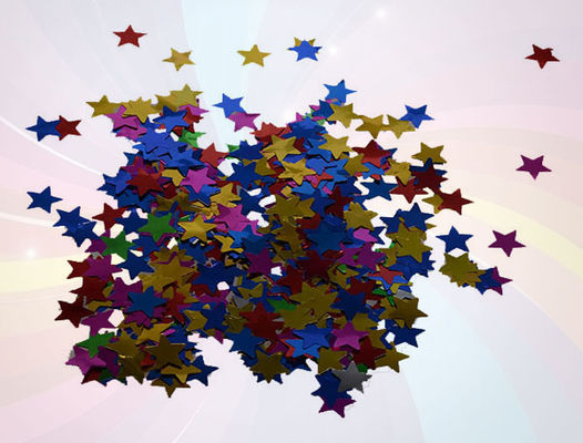 Multi Color Party Confetti Cannon Metallic Star Shaped Size Customized